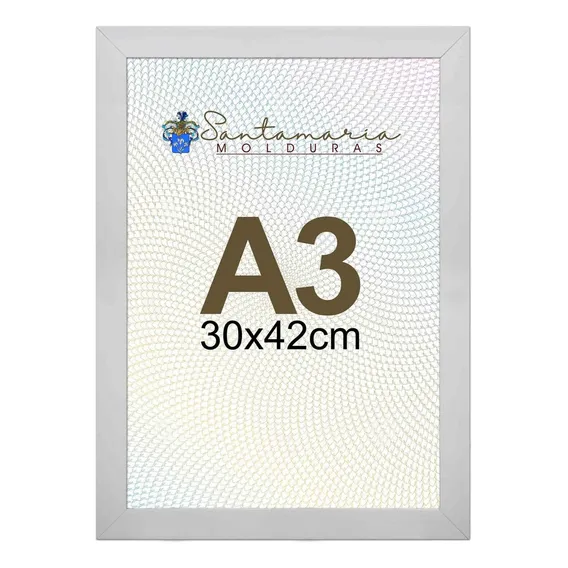 Moldura Porta Retrato A3 30x42 Branco Liso Foto 1