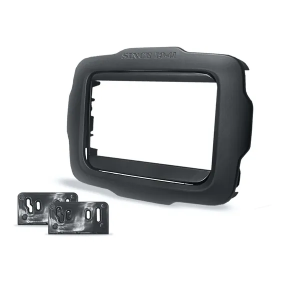 Moldura Rádio 2 Din Mp5 Renegade Preto Soft Emborrachado Foto 1