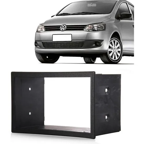 Moldura Radio 2 Din Vw Golf Polo Fox Bora Space Fiamon Preta Foto 1