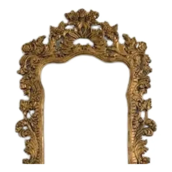 Moldura Salão Maquiagem Antiga Provençal Arabesco Espelho Cor Dourado Envelhecido Foto 1