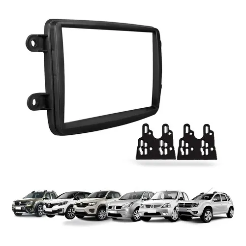 Moldura Som Dvd 2din Multimídia Padrão Captur Preta Foto 1