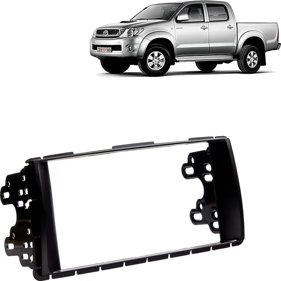 Moldura Som Dvd Srv Hilux 2012 A 2015 2 Din Plastico Preto Foto 1