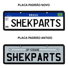 Moldura Suporte Para Placa De Carro Preta 365x120mm Foto mini 4