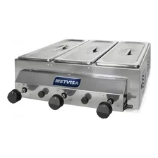 Molheira A Gás Tripla 3 Queimadores Inox Mgt Metvisa Foto  mini 1