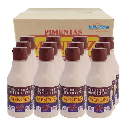 Molho De Alho Mendez Cremoso Defumado 215ml 12 Unidades Foto 1