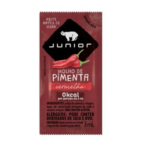 Molho Pimenta Junior Sache 3ml Caixa 252 Unidades Foto 1