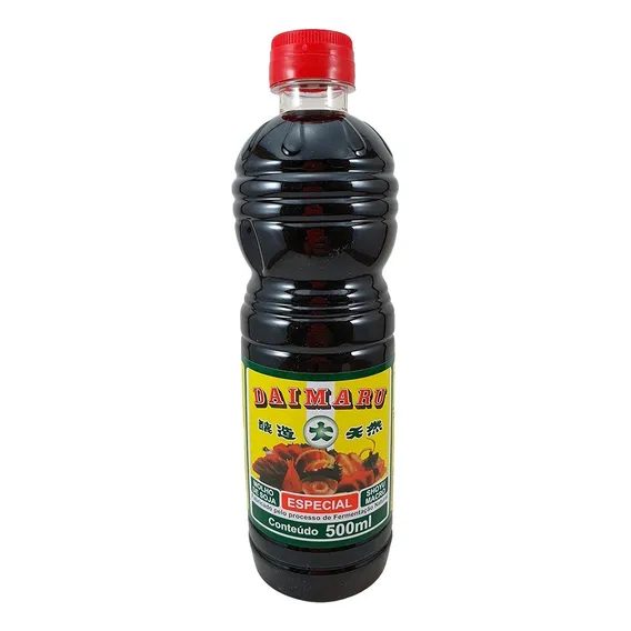 Molho Shoyu Natural Especial Macrobi贸tico Daimaru 500ml Foto 1