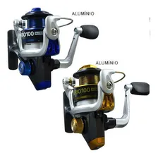 Molinete Micro Canário 100 Alumínio 3 Rolamentos Leve Foto  mini 1