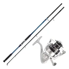 Molinete Pesca Arena 4000 + Solara 1,80m 10-20 Lbs Cor Azul Foto  mini 1