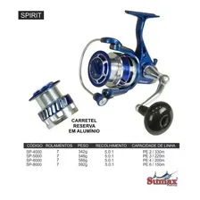 Molinete Sumax Spirit 6000 Curitiba Cor Azul Lado da manivela Direito/Esquerdo Foto mini  3