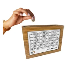 Monebox Cofrinho Dinheiro Mdf Método Japonês Kakebo 5.000 Foto  mini 1
