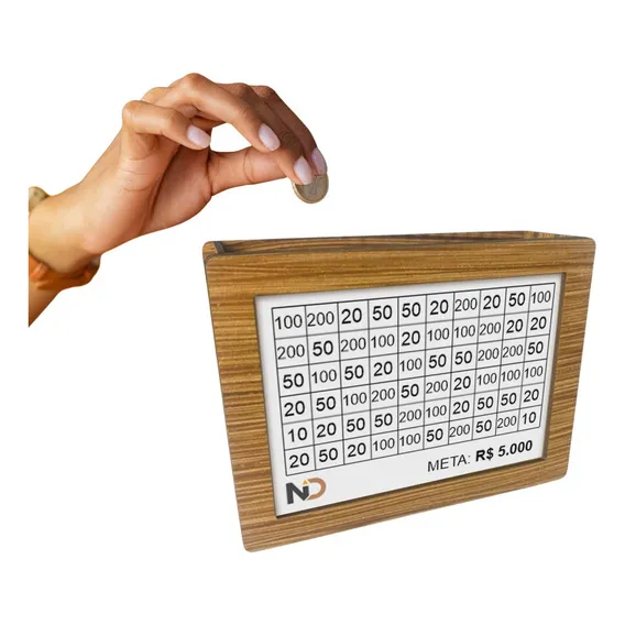 Monebox Cofrinho Dinheiro Mdf Método Japonês Kakebo 5.000 Foto 1