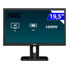 Monitor Led 19,5 Polegadas Widescreen Antirreflexo 20e1h Aoc Cor Preto Bvolt Foto mini 1