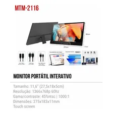 Monitor Portátil Com Tela Touch Screen De 11.6 Polegadas Cor Preto 127/220v Foto mini 4
