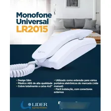 Monofone Universal Lr2015 Branco Para Interfone Lider Foto mini 3