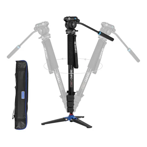 Monopé Benro A38fds2pro Cabeça Hidráulica + Pé De Galinha Foto 1