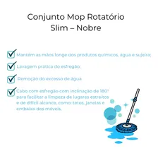 Mop Giratorio Balde Rotatório 360° 13l Pano Microfibra Cabo Foto mini 4