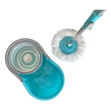 Mop Girat贸rio Cabo Longo + Refil Microfibra Tira P贸, Escov茫o Cor Azul Foto mini 2