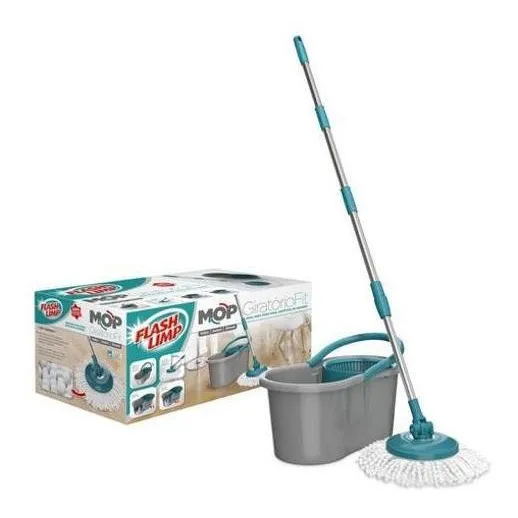 Mop Girat贸rio Fit Com Balde - Flash Limp Foto 1