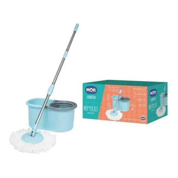 Mop Mor Mop com balde centrÃfuga Azul Foto 1
