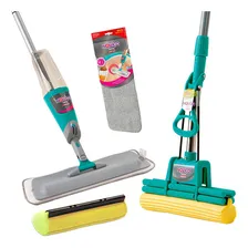 Mop Spray Reservatório Noviça E Rodo Sekito Com Refis Foto  mini 1