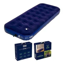 Mor Colchão Inflável Solteiro Com Fole Acampamento Multiuso Azul Solteiro Foto mini 1