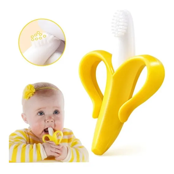 Mordedor E Massageador De Gengiva Silicone Bananinha Baby Cor Amarelo Foto 1