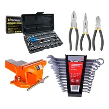 Morsa Girat贸ria Sparta Com Bigorna - Kit Ferramentas Foto mini 1