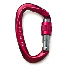 Mosquetão D Alumínio C/ Trava De Rosca E Keylock Alpen Pass Cor Vinho Foto mini 1