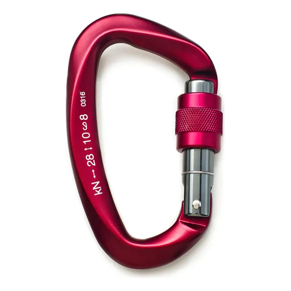 Mosquetão D Alumínio C/ Trava De Rosca E Keylock Alpen Pass Cor Vinho Foto 1