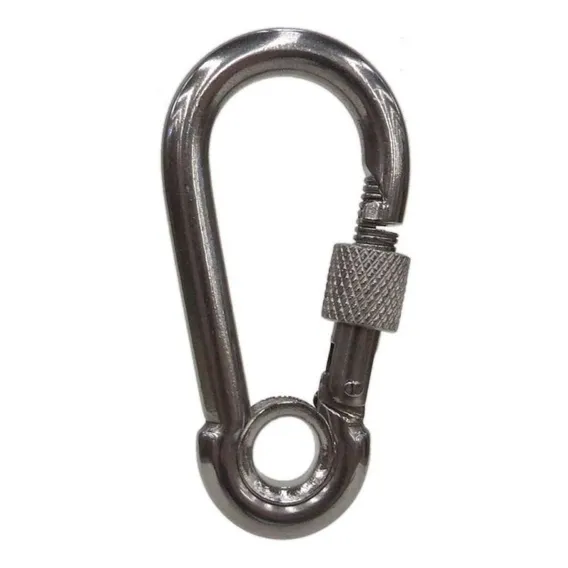 Mosquetão Em Aço Inox 12 Mm Trava Rosca Carga Max 220kg Foto 1
