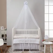 Mosquiteiro De Teto Para Berço Com Renda Branco Unissex Cor Mosquiteiro De Renda Guipir Foto mini 4