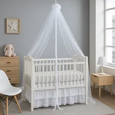 Mosquiteiro De Teto Para Berço Com Renda Branco Unissex Cor Mosquiteiro De Renda Guipir Foto mini 1