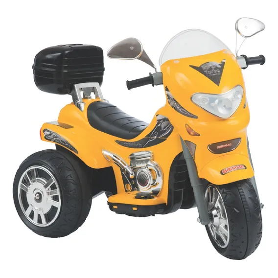 Moto Elétrica Infantil Biemme Sprint Turbo Amarela Com Capacete 12v Foto 1