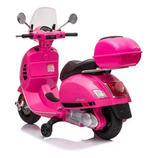 Moto Elétrica Infantil Vespa Rosa 12v Foto mini 4
