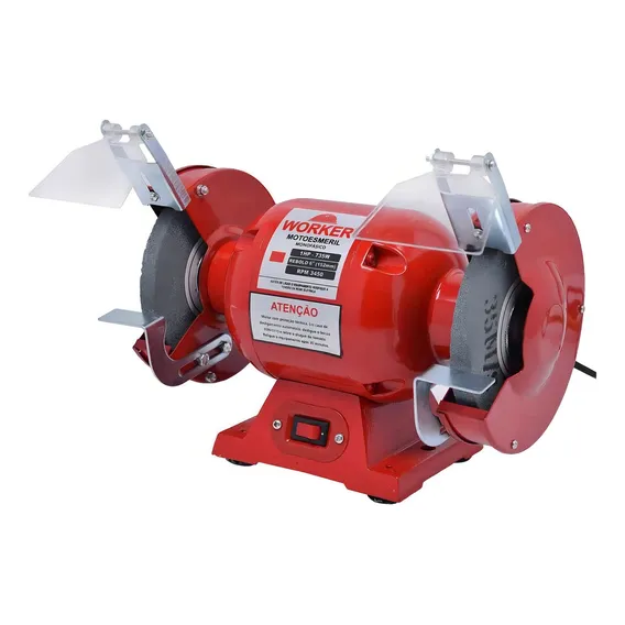 Moto Esmeril Bancada Profissional 735w 1cv 338486 Worker 110v Foto 1