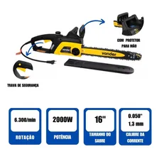 Moto Serra Elétrica Eletrosserra Sabre 16 Pol 2000w - Vonder Cor Amarelo 220V Foto mini 4