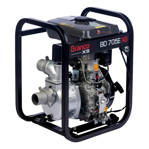 Motobomba Autoescorvante Diesel Partida Elétrica 7cv Branco Foto 1
