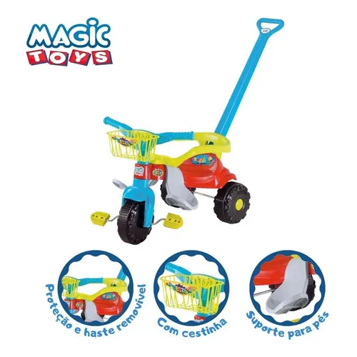 Motoca Triciclo Infantil Magic Toys Tico-tico Festa Azul Foto 1