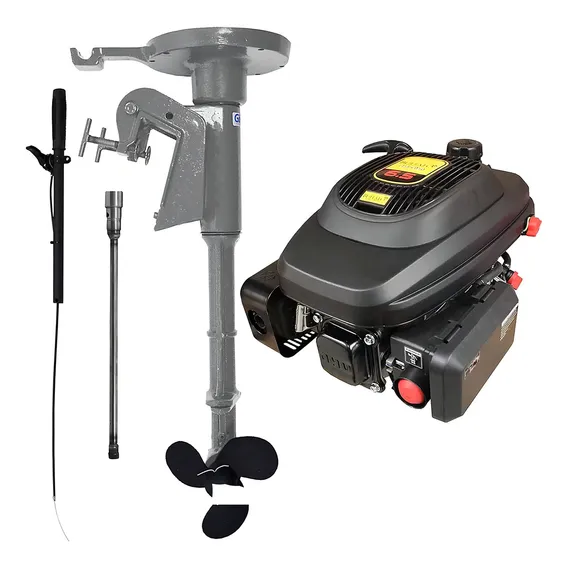 Motor De Barco + Rabeta Vertical Gasolina Buffalo 6.5hp Mfg Foto 1