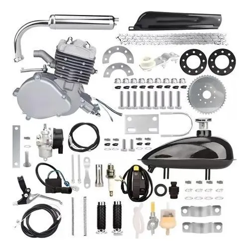 Motor De Bicicleta 80cc Preto Kit Completo Foto 1