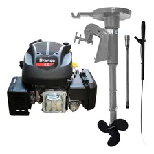 Motor De Pesca Com Rabeta A Gasolina Branco Mbg Foto mini 2