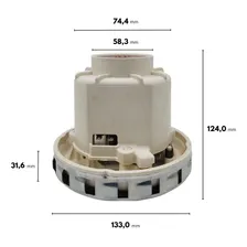 Motor Elétrico Bomba Vacuo Para Aspirador Lavor Trenta Master Kronos H2o Gbp20 Genio 1400w (127v) 3.755.0080 Foto mini 3