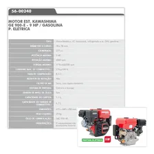 Motor Estacionário Ge900e Partida Elétrica 9hp 4t Kawashima Foto mini 4