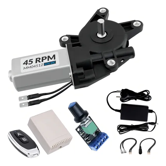 Motoredutor Motor 12v Dc 45 Rpm Fonte Remoto Pwm Controlador Foto 1