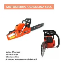 Motosserra Á Gasolina 55cc Vsl550 3hp + Pulverizador Vulcan Cor Laranja Foto mini 4