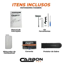 Motosserra A Gasolina Mini Motoserra Moto Serra 58cc Carbon Cor Laranja Foto mini 4