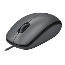 Mouse com fio USB Logitech M100 com Design Ambidestro - Cinza Foto mini 1