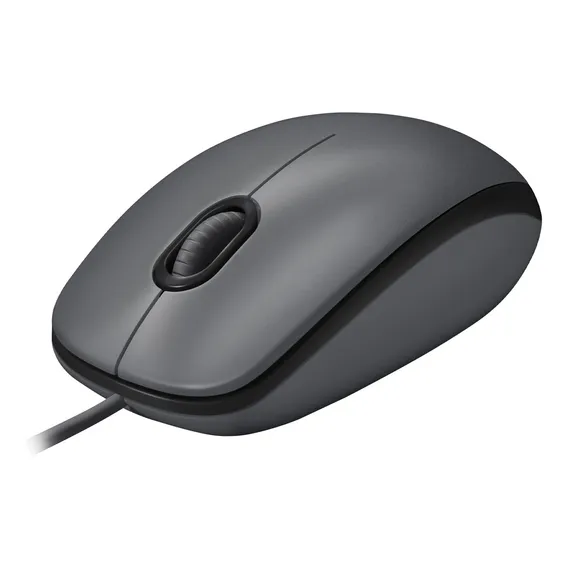 Mouse com fio USB Logitech M100 com Design Ambidestro - Cinza Foto 1