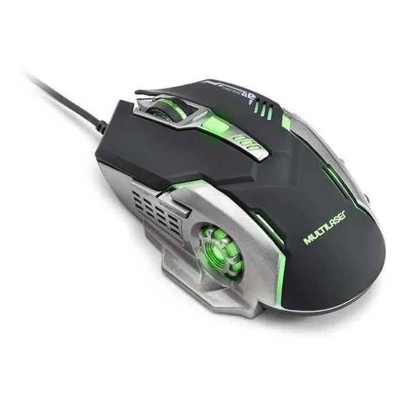 Mouse Gamer 2400 Dpi Preto E Grafite Multilaser - Mo269 Cor Prateado Foto 1